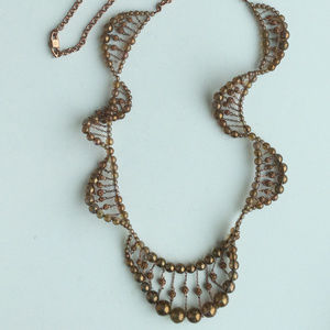 Brown Gold Givenchy Spiral Necklace